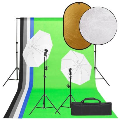 Set studio foto cu lumină, fundal și reflector GartenMobel Dekor