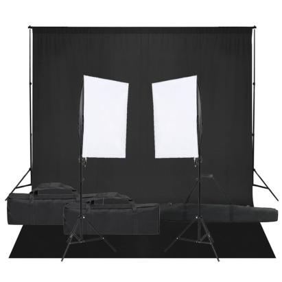 Kit studio foto cu set de lumină și fundal GartenMobel Dekor