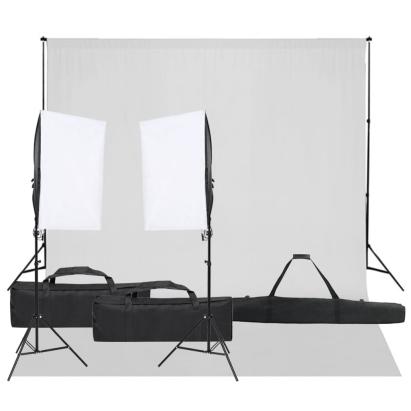 Kit studio foto cu set de lumină și fundal GartenMobel Dekor