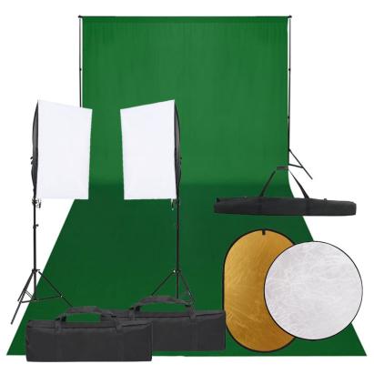 Kit studio foto cu set de lumini, fundal și reflector GartenMobel Dekor