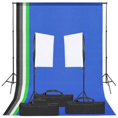 Kit studio foto cu set de lumină și fundal GartenMobel Dekor