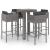 Set mobilier bar de grădină cu perne, 5 piese, gri, poliratan GartenMobel Dekor