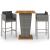 Set mobilier bar de grădină, cu perne, 3 piese, gri, poliratan GartenMobel Dekor