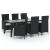 Set mobilier de exterior cu perne, 7 piese, negru, poliratan GartenMobel Dekor
