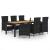 Set mobilier de exterior cu perne, 7 piese, negru, poliratan GartenMobel Dekor
