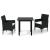 Set mobilier de grădină cu perne, 3 piese, negru, poliratan GartenMobel Dekor