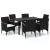 Set mobilier de grădină cu perne, 7 piese, negru, poliratan GartenMobel Dekor