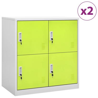 Dulapuri vestiar 2 buc. gri deschis și verde 90x45x92,5 cm oțel GartenMobel Dekor