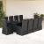 Set mobilier de exterior cu perne, 11 piese, negru, poliratan GartenMobel Dekor