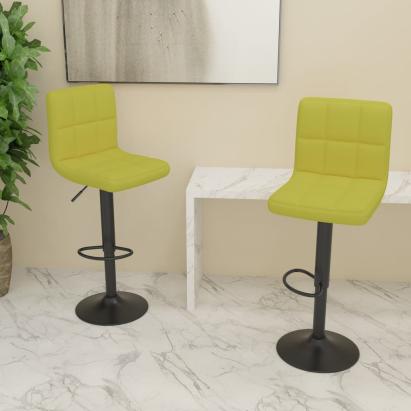 Scaune de bar, 2 buc., verde, material textil GartenMobel Dekor