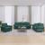 Set canapea cu perne, 3 piese, verde închis, catifea GartenMobel Dekor