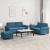 Set de canapele cu perne, 3 piese, albastru, catifea GartenMobel Dekor