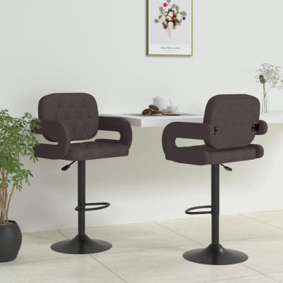 Scaune de bar, 2 buc., gri taupe, material textil GartenMobel Dekor