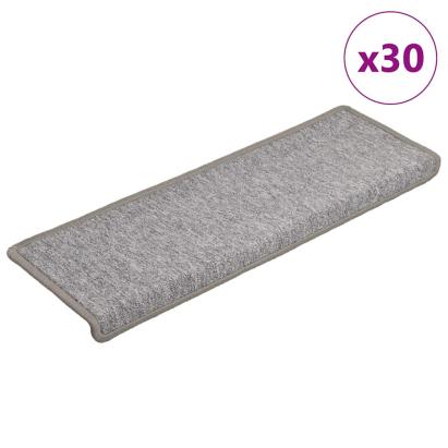 Covorașe pentru scări, 30 buc., 65x21x4 cm, gri deschis, cu margini dreptunghiulare GartenMobel Dekor