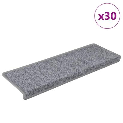 Covorașe pentru scări, 30 buc., 65x21x4 cm, gri deschis, cu margini dreptunghiulare GartenMobel Dekor