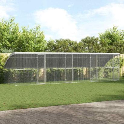 Cușcă pentru pui Argintiu 800 x 200 x 198.5 cm Oțel galvanizat GartenMobel Dekor