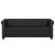Canapea Chesterfield Premium cu 3 Locuri din Piele Ecologica, Negru, 200x76x70 cm