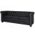 Canapea Chesterfield Premium cu 3 Locuri din Piele Ecologica, Negru, 200x76x70 cm