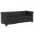 Canapea Chesterfield Premium cu 3 Locuri din Piele Ecologica, Negru, 200x76x70 cm