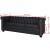 Canapea Chesterfield Premium cu 3 Locuri din Piele Ecologica, Negru, 200x76x70 cm