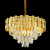 Candelabru Cristal BRAN Eleganza 8xE14, Diametru 49cm, Auriu Lucios, Inaltime Reglabila ModernLight Concept