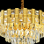 Candelabru Cristal BRAN Eleganza 8xE14, Diametru 49cm, Auriu Lucios, Inaltime Reglabila ModernLight Concept