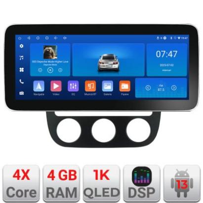 Navigatie VW Golf 5 2004-2010 clima automatica Edotec 4+64 12.3 inch Incell 1K android Wifi 5Ghz gps internet  KIT-golf5-automatic CarStore Technology