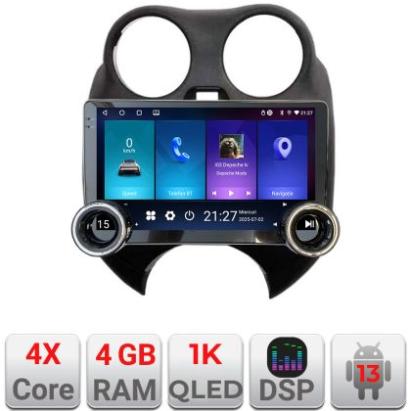 Navigatie Nissan Micra 2010-2014 Edotec  4+64 10.5 inch Incell 1K android Wifi 5Ghz gps internet  KIT-micra2010 CarStore Technology