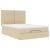 Cadru de pat otoman cu saltea crem 140x190cm stofa GartenMobel Dekor