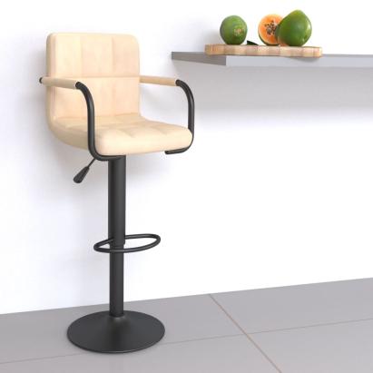 Scaun de bar, crem, catifea GartenMobel Dekor