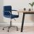 Scaun de birou pivotant, albastru, material textil GartenMobel Dekor