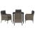Set de masă pentru grădină cu pernă 5 pcs Gri Rattan poli GartenMobel Dekor
