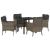 Set de masă pentru grădină cu pernă 5 pcs Gri Rattan poli GartenMobel Dekor