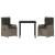 Set de masă pentru grădină 3 pcs Gri poliratan GartenMobel Dekor