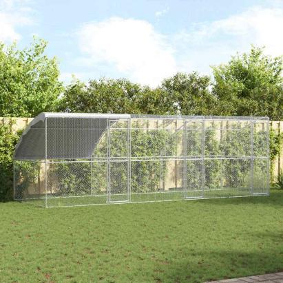 Cușcă pentru pui Argintiu 600 x 200 x 198.5 cm Oțel galvanizat GartenMobel Dekor