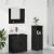 Set de mobilier pentru baie cu ușă 3 pcs Negru 61 x 35 x 64 cm GartenMobel Dekor