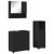Set de mobilier pentru baie cu ușă 3 pcs Negru 61 x 35 x 64 cm GartenMobel Dekor
