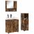 Set de mobilier pentru baie 3 pcs Stejar afumat 61 x 35 x 64 cm GartenMobel Dekor