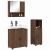 Set de mobilier pentru baie 3 pcs Stejar brun 61 x 35 x 64 cm GartenMobel Dekor