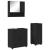 Set de mobilier pentru baie cu ușă 3 pcs Negru 61 x 35 x 64 cm GartenMobel Dekor