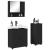 Set de mobilier pentru baie cu ușă 3 pcs Negru 61 x 35 x 64 cm GartenMobel Dekor