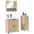 Set de mobilier pentru baie 3 pcs Stejar sonoma 61 x 35 x 64 cm GartenMobel Dekor