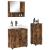 Set de mobilier pentru baie 3 pcs Stejar afumat 61 x 35 x 64 cm GartenMobel Dekor
