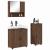 Set de mobilier pentru baie 3 pcs Stejar brun 61 x 35 x 64 cm GartenMobel Dekor