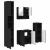 Set de mobilier pentru baie cu ușă 4 pcs Negru 61 x 35 x 64 cm GartenMobel Dekor