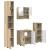 Set de mobilier pentru baie 4 pcs Stejar sonoma 61 x 35 x 64 cm GartenMobel Dekor