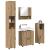 Set de mobilier pentru baie Pe perete 4 pcs stejar artizanal GartenMobel Dekor