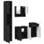 Set de mobilier pentru baie cu ușă 4 pcs Negru 61 x 35 x 64 cm GartenMobel Dekor