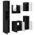 Set de mobilier pentru baie cu ușă 5 pcs Negru 61 x 35 x 64 cm GartenMobel Dekor