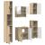 Set de mobilier pentru baie 5 pcs Stejar sonoma 61 x 35 x 64 cm GartenMobel Dekor